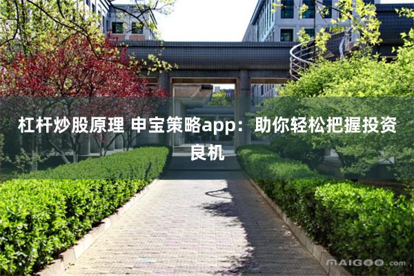 杠杆炒股原理 申宝策略app：助你轻松把握投资良机