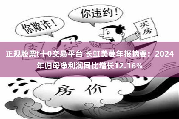 正规股票t十0交易平台 长虹美菱年报摘要：2024年归母净利润同比增长12.16%