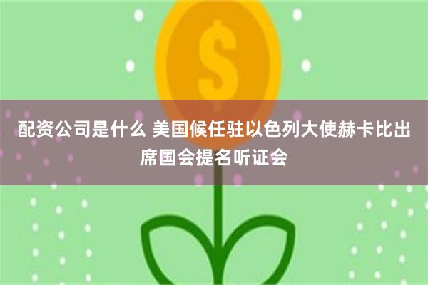 配资公司是什么 美国候任驻以色列大使赫卡比出席国会提名听证会