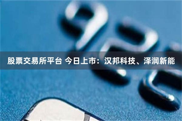 股票交易所平台 今日上市：汉邦科技、泽润新能