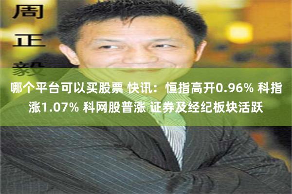 哪个平台可以买股票 快讯：恒指高开0.96% 科指涨1.07% 科网股普涨 证券及经纪板块活跃