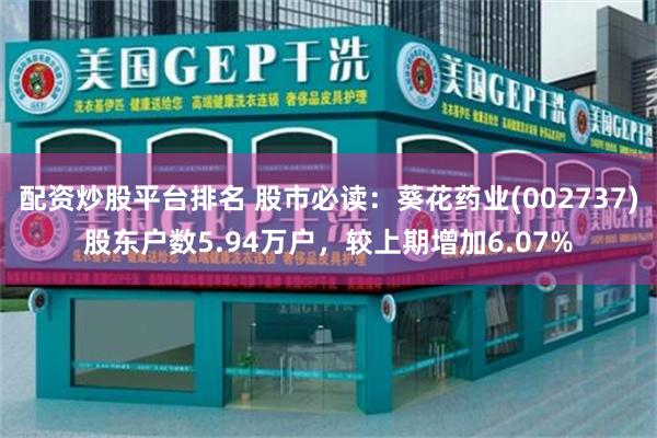 配资炒股平台排名 股市必读：葵花药业(002737)股东户数5.94万户，较上期增加6.07%